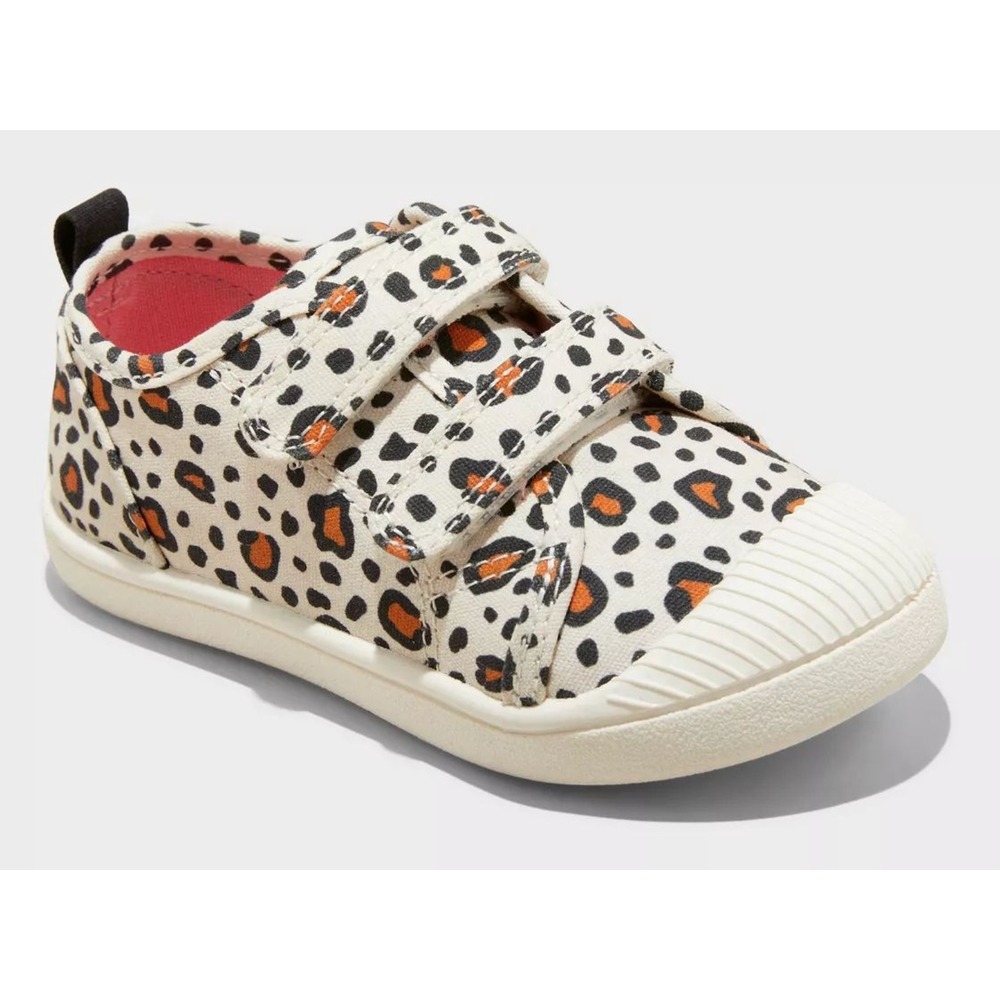 Cat & Jack‎ Sneakers Girls Size 12 Leopard Print Velcro Straps NWT